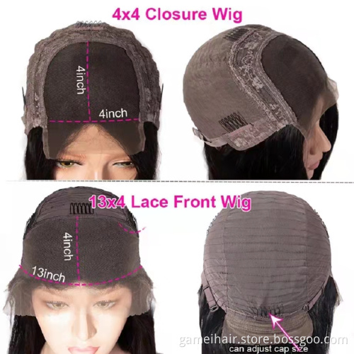 Wholesale 13*4" 4*4" Deep Wave Hd Lace Frontal Closure Wig Vendor Natural Virgin Brazilian Human Hair Transparent Lace Wig